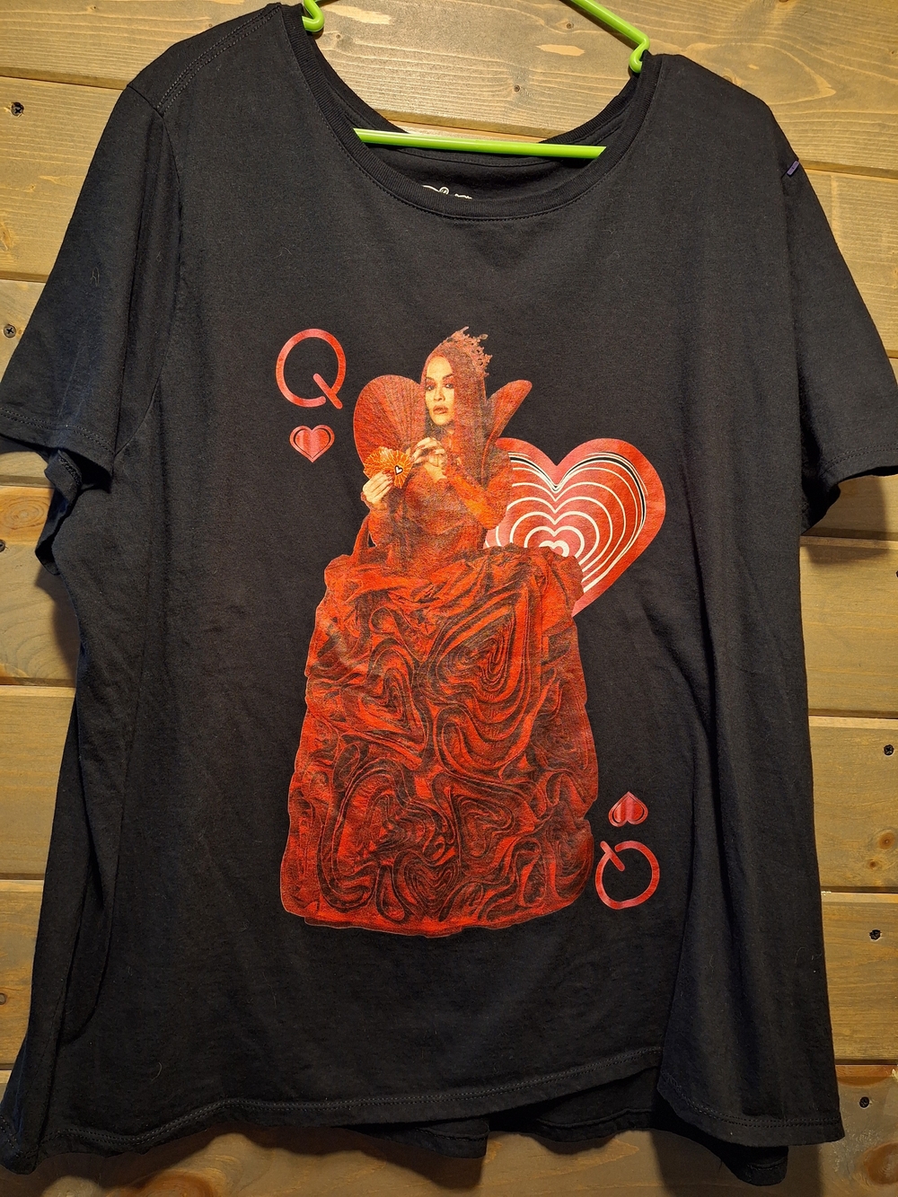 Disney Black Tee with Red Queen of Hearts Art